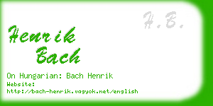 henrik bach business card